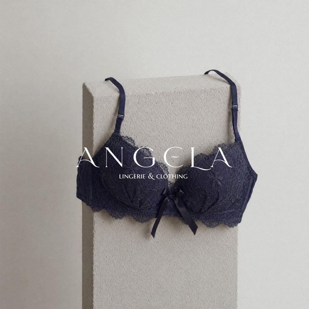 ANGELA PREMIUM JAPAN Cynthia Bra BH Push Up Set Tanpa Kawat Celana Dalam Wanita Beha Korea
