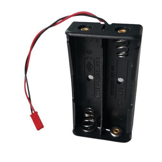 Baterai Holder 18650 Tempat Batre 18650 Kotak 2Slot 2S JST XH SM Merah XH2.54 2pin Jek DC soket hita