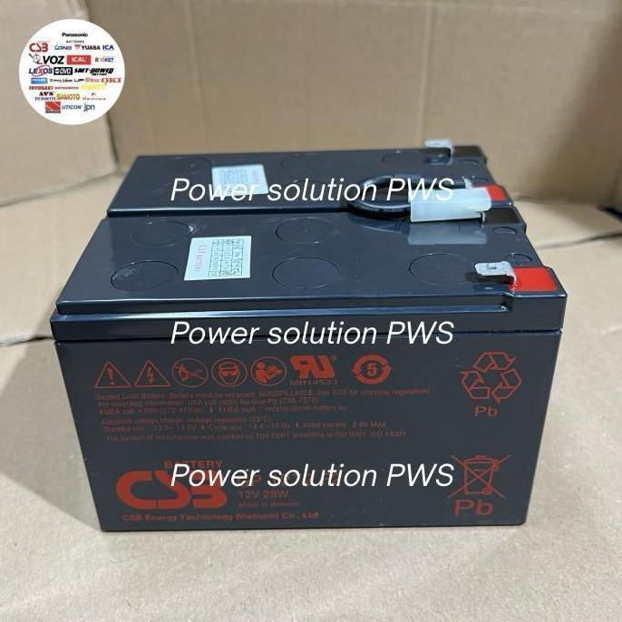Aki Baterai Standar UPS APC RBC CSB For UPS APC 1100 1400 + Kbl Jumper