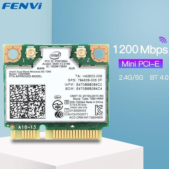 Wifi Card Wireless Intel 7260 Ac Bluetooth Hmw Half Mini Pcie 5Ghz 5.8Ghz 5G