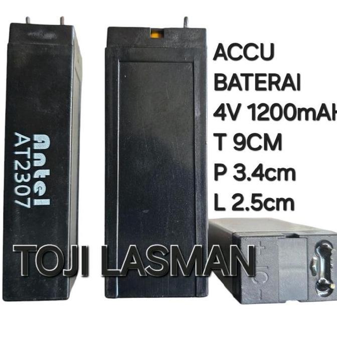( Batu 4V 1200Mah )  Batu Baterai Battery Accu Aki Lampu Emergensi Emergency Senter Baterai Timbanga