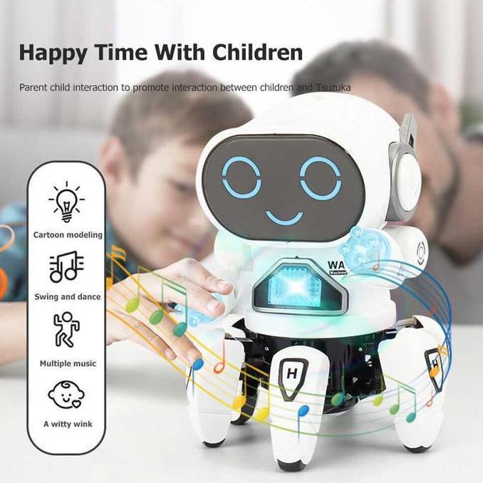 Robot AI Emo Pet Mainan Robot Anak Lucu Dancing Music Colorful Light