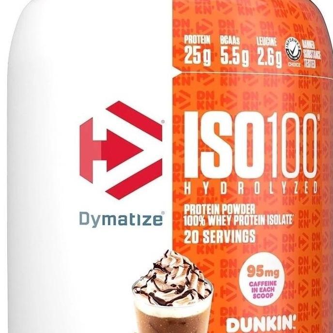PROMO HARI INI - Dymatize ISO100 Hydrolyzed Protein Powder in Dunkin' Mocha Latte Flavor, 100% Whey 