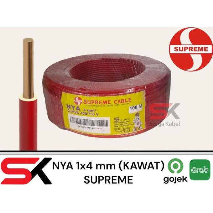 Promo Nya 1X4Mm Supreme/ Kabel Grounding 1 X 4 Mm/ Kabel Nya/ Tunggal 4Mm Cod
