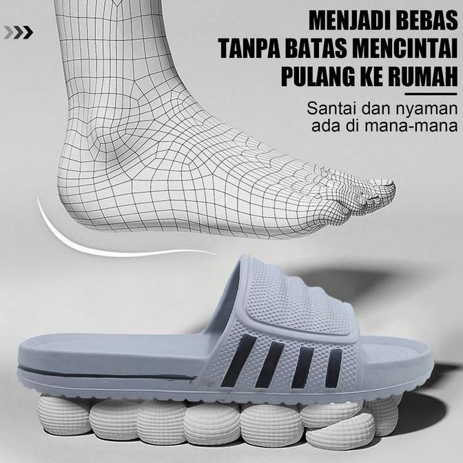 Moon- Inkayni Sandal Pria Karet Empuk Anti Slip  Sepatu Sandal Karet Pria Dewasa Sandal Karet Pria E