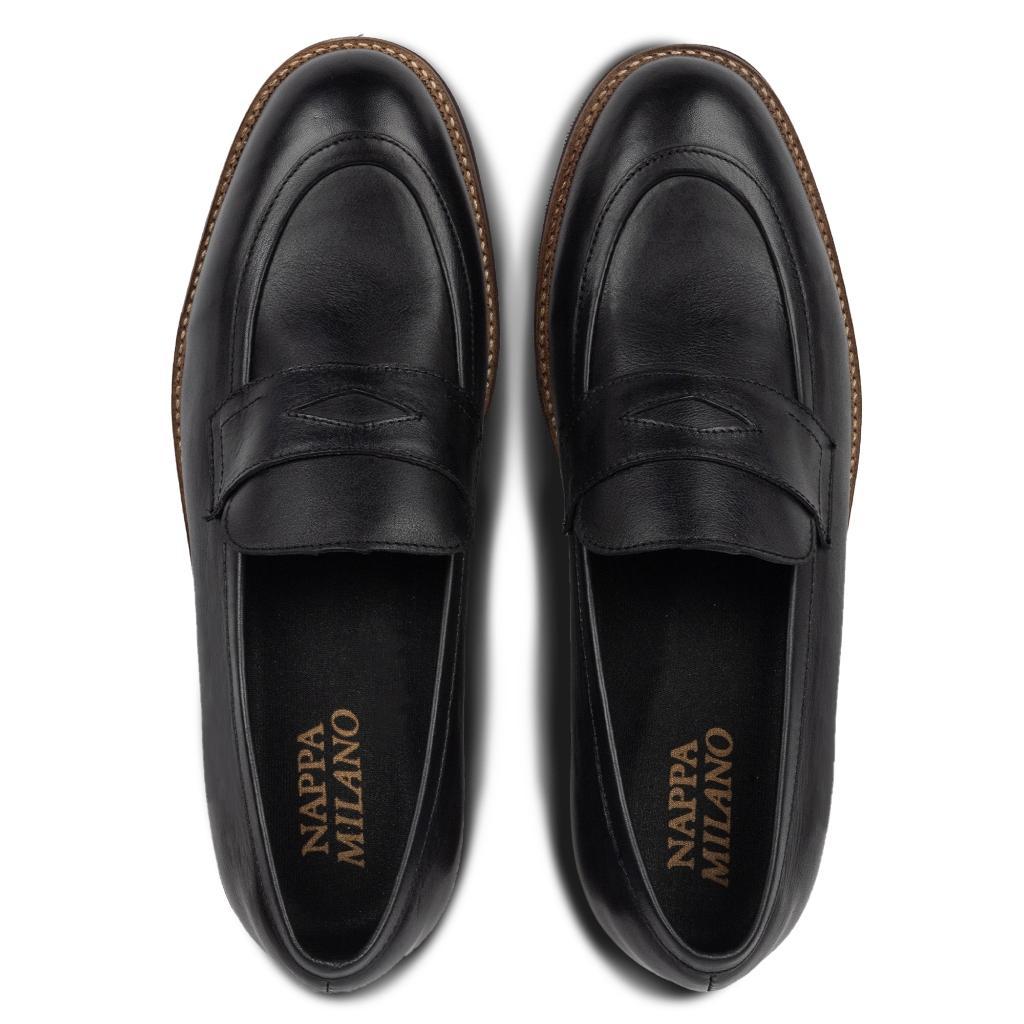Bsi Blake Penny Loafers Black - Nappa Milano - Sepatu Pria