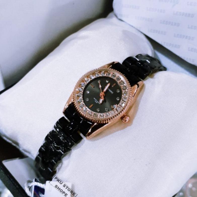 Jam Tangan Wanita Analog Leopard Original Rantai Stainles Stell | FITUR Tanggal Aktif | Anti Air  Fr