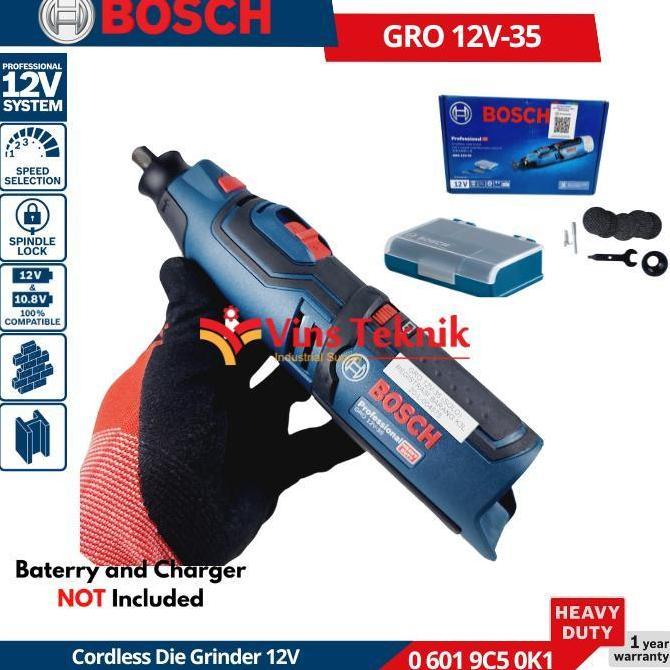 Murah Bosch Gro 12V-35 Cordless Mesin Gerinda Tuner Rotary Tool Mini Die Grinder Gro12V-35