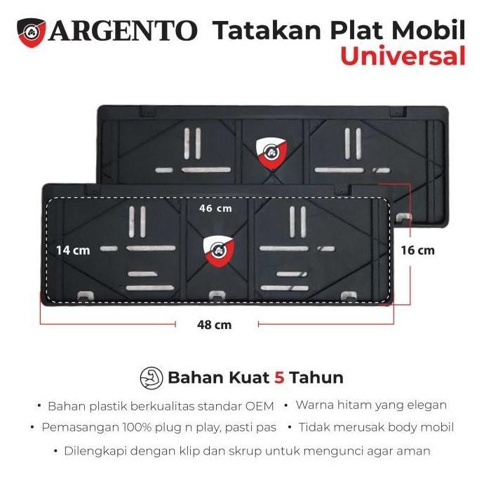 Promo ARGENTO Tatakan Dudukan Plat Nomor Mobil OEM Honda Jazz HRV CRV Turbo WRV Odyssey Accord Prest