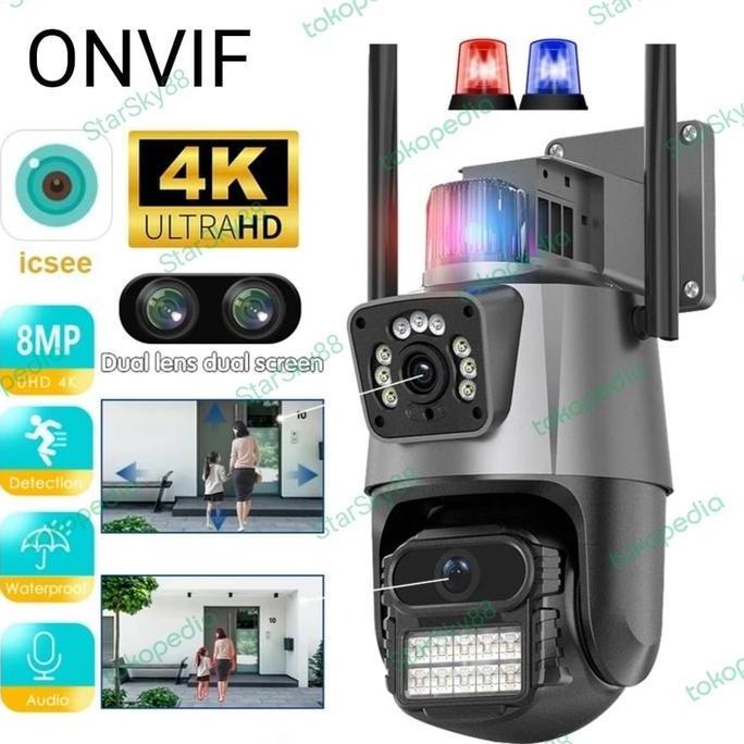 PTZ OUTDOOR IP CAMERA WIFI DUAL LENS DUAL SCREEN CCTV ALARM SECURITY