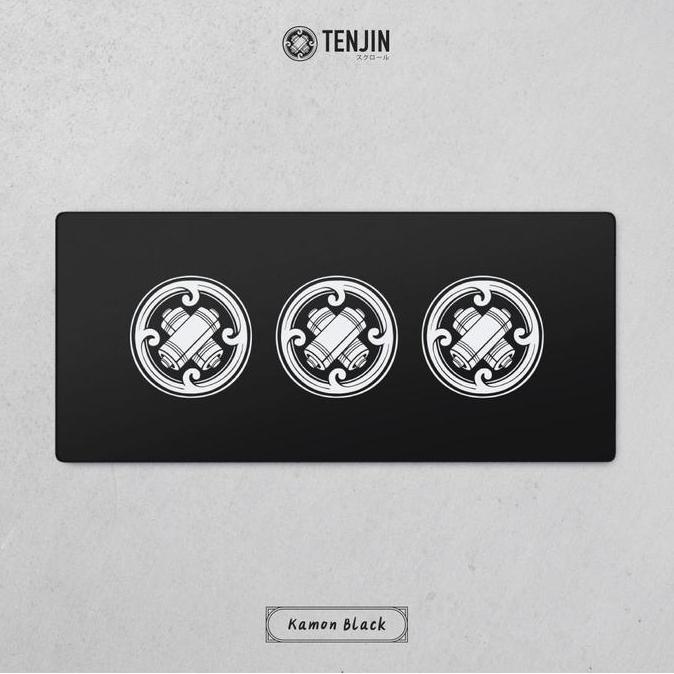 Tenjin Scrollworks KAMON Black Deskmat