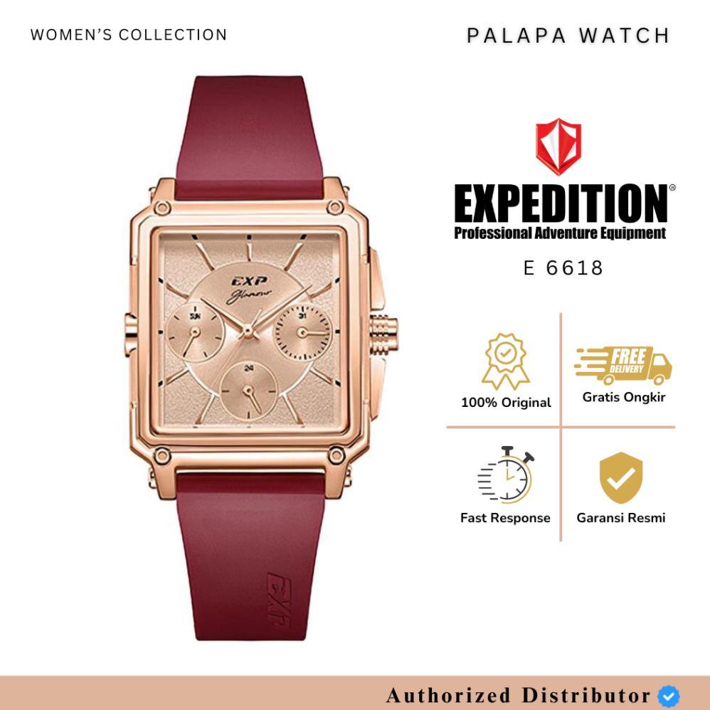 Jam Tangan Wanita Expedition EXP 6618 / E 6618 / E6618 Rubber Original