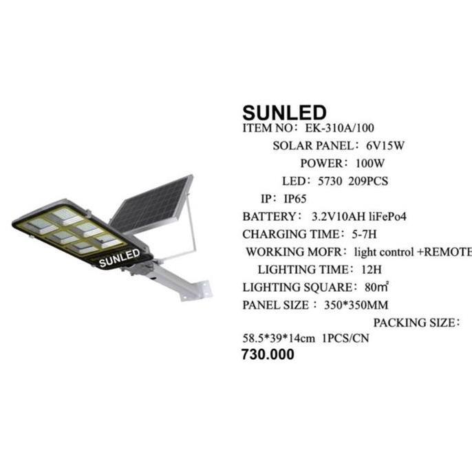 PJU solar two in one 100watt lampu PJU tenaga surya IP65 209pc cip LED