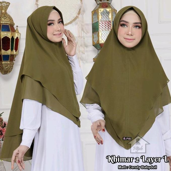 Robia hijab-french Khimar Syari L 80x115 Ceruti Babydoll Premium 2Layer Ped Antem Jilbab instan lanc