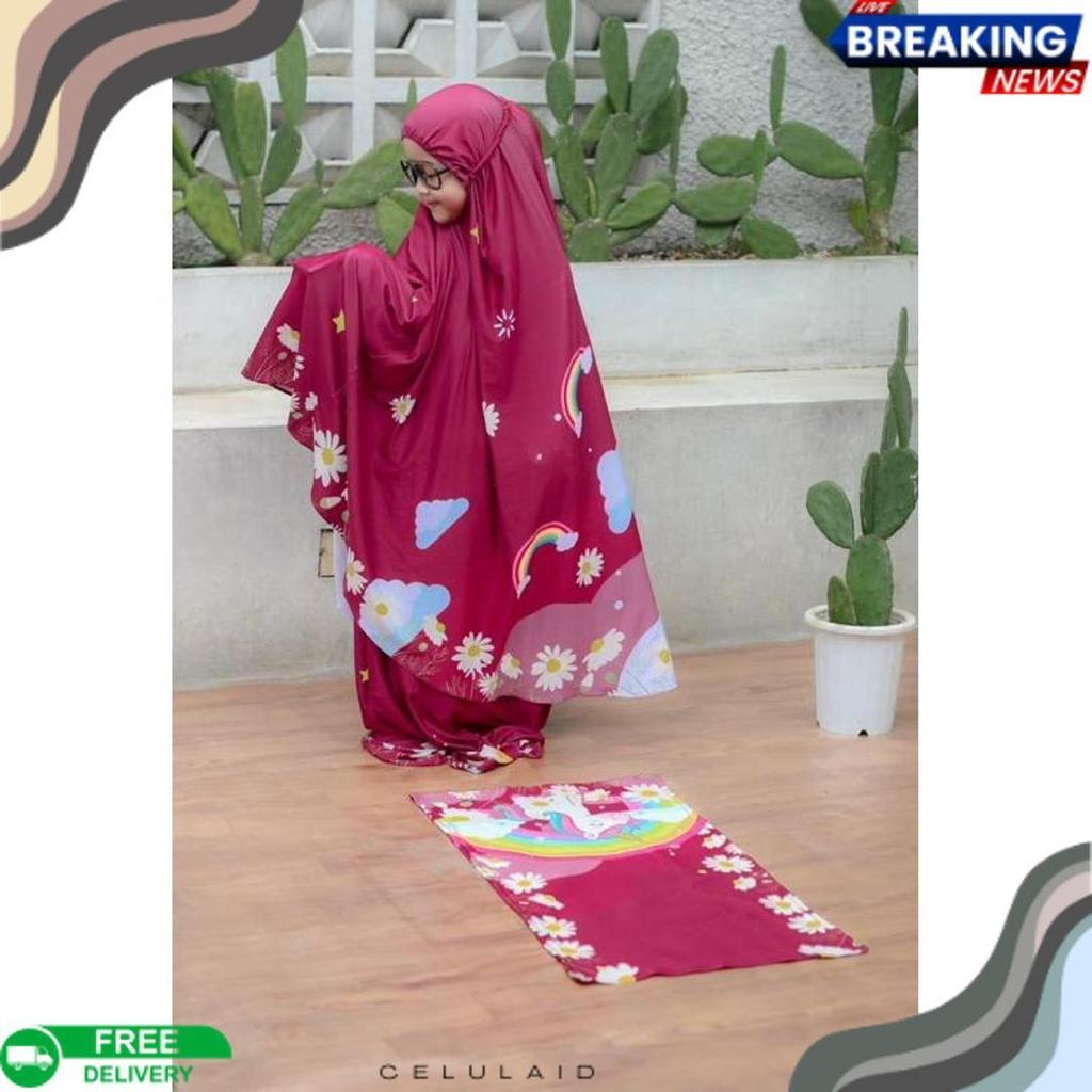 Diskon Lebaran Mukenah Anak Karakter Unicorn / Mukenah Anak / Mukena Anak Lucu / Mukenah Anak Sd / M