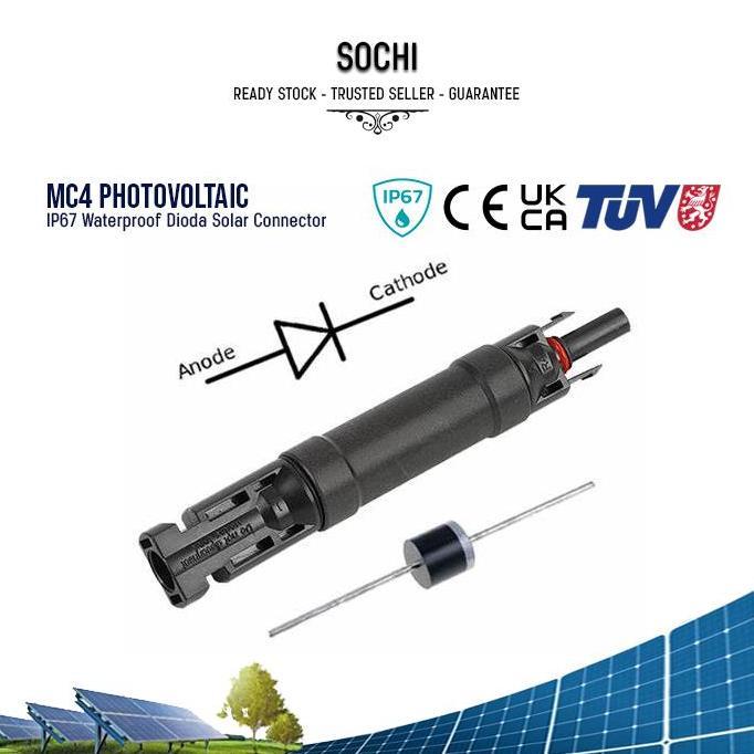 PV MC4 Dioda Konektor 1000V  Panel Surya IP67