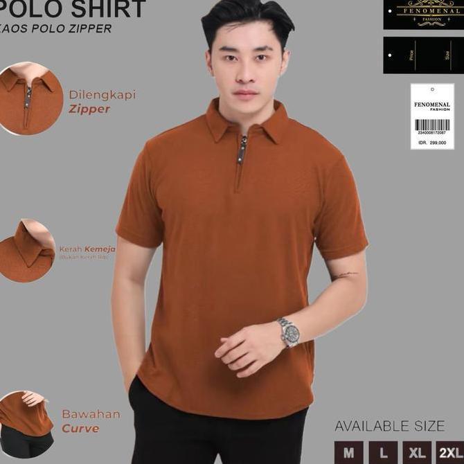 FLASH SALE 3PCS 100 RB Kaos Polo Shirt Pria Kerah Lengan Pendek Zipper Original Distro Casual