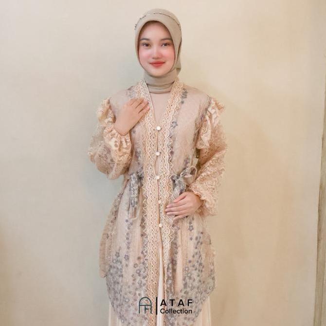 ATAF - MAURA Outer Tunik Tile Bordir Kombinasi brukat