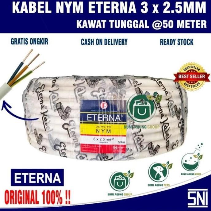 Promo Kabel Eterna 3 X 2.5Mm Nym / Kabel 3 X 2.5 Nym Harga Permeter Bagus Cod