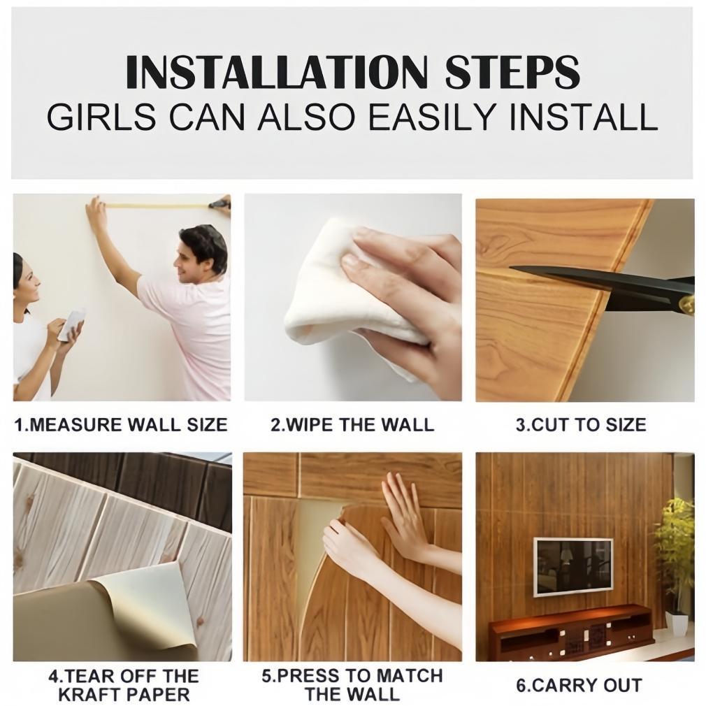 ORIGINAL 3D WALLPAPER DINDING MOTIF KAYU 70X70CM WOOD FOAM STIKER PEREKAT SENDIRI DAN ANTI BENTURAN 