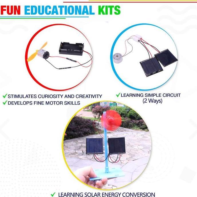 Kit Edukasi Pembangkit Listrik Solar Cell Kipas Tenaga Matahari Solar Cell Panel Surya