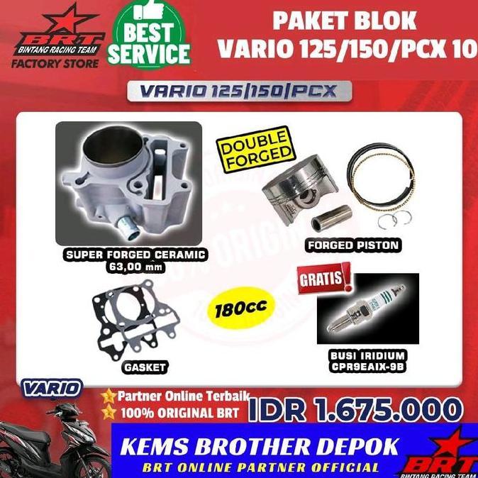 MARTEKNO BLOK BRT VARIO 150/PCX 150/ADV 150/VARIO 125 PAKET TOURING 1 GRATIS BUSI RACING BRT