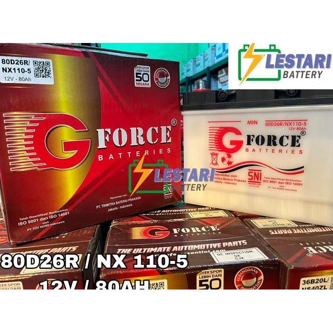 TERMURAH - Aki Basah Conventional G FORCE 80D26R / NX110-5 / NX 110-5