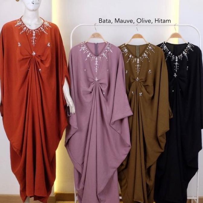 Yovita Kaftan Polos  [Kaftan Kondangan Wanita] cantik fit Hitam Mewah Muslim Panjang Zipper Gamis Cr