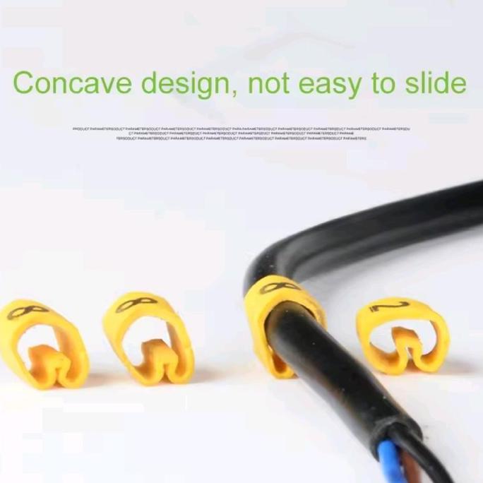 Kabel Markers EC-1 Angka 0-9 - Marker EC-0 Karet Kuning 0 1 2 3 4 5 6 7 8 9 Tanda Plus Minus Roll is
