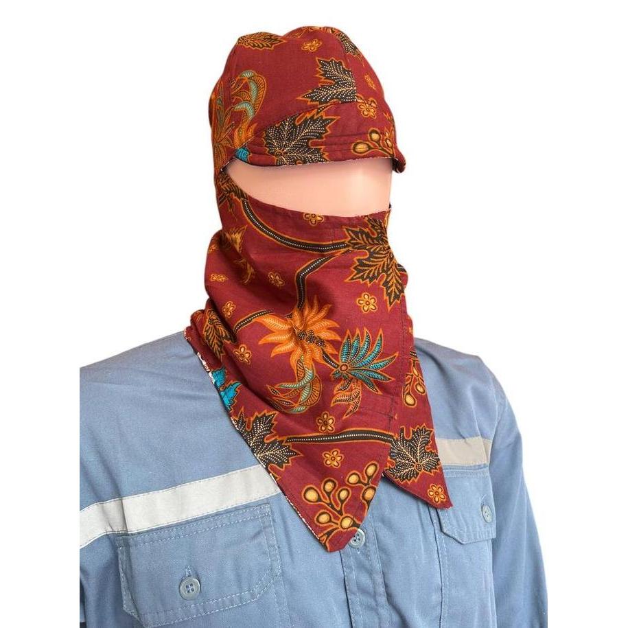 Topi Safety Kain Batik - Kerpus Proyek - Topi Jepang - Welding Hood