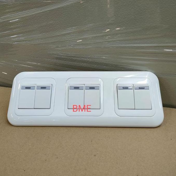 Panasonic Saklar 6 Gang Hotel Lampu Iluminasi 2 Arah