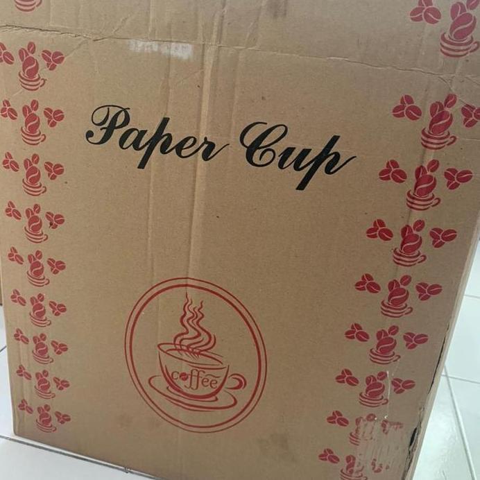 GELAS KERTAS/PAPER CUP/GELAS KOPI KERTAS MOTIF TERMURAH 1 DUS 1000 PCS