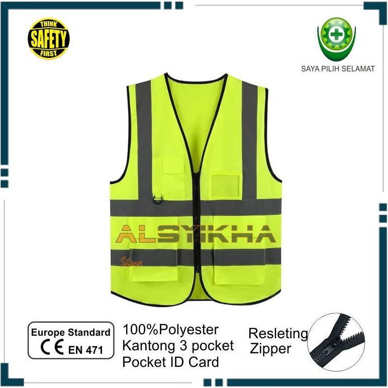 TERMURAH Rompi Safety Proyek KANTONG Resleting Rompi Safety Proyek Id Holder Rompi Reflektif