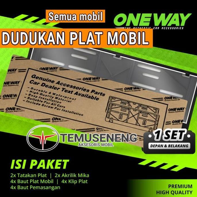 SIFA.AL_MAKBUR - ONE WAY 2PCS TEMPAT DUDUKAN PLAT MIKA AKRILIK NOMOR MOBIL 46CM MODEL ASTRA NOMER PO
