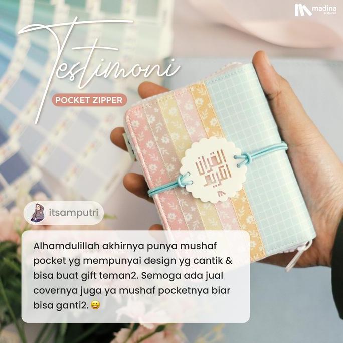 Mushaf Al Quran Kecil Resleting/Quran Saku Madina - Pelangi Pastel TM