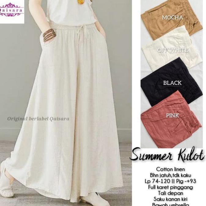 SUMMER KULOT KOREA / CELANA WANITA PANJANG LINEN PREMIUM / CELANA KULOT IMPORT KAL