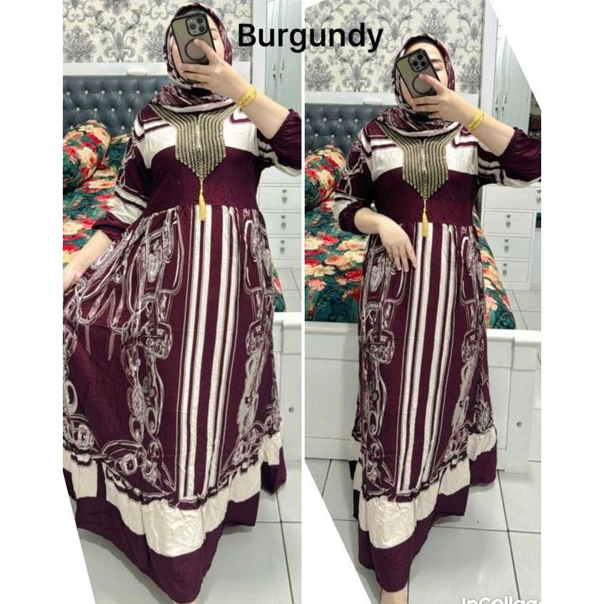 Baju Gamis Wanita Renda Laskiya Hijab Bahan Katun Rayon Adem & Ringan Standar & Jumbo