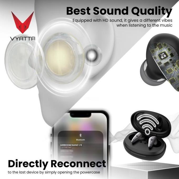 VYATTA AIRBOOM NANO VS TWS BLUETOOTH HEADSET EARPHONE GAMING