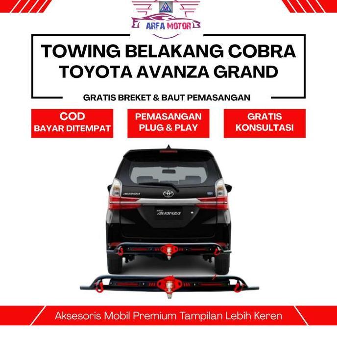 TOWING BAR BELAKANG AVANZA GRAND MODEL COBRA SEVENCODE PELINDUNG BUMPER MOBIL BUKAN ARB DENGAN LAMPU