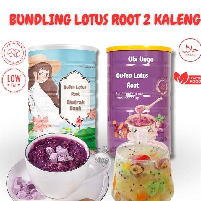 [ BPOM ] Bundling Bubur Instan Akar Teratai / Oufen Lotus Root Varian Best Seller 2 Kaleng