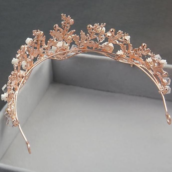 Mahkota Carrie White Flower Crown Wedding Aksesoris Rambut Pengantin Bridal Hairdo Mahkota Hijab Gol