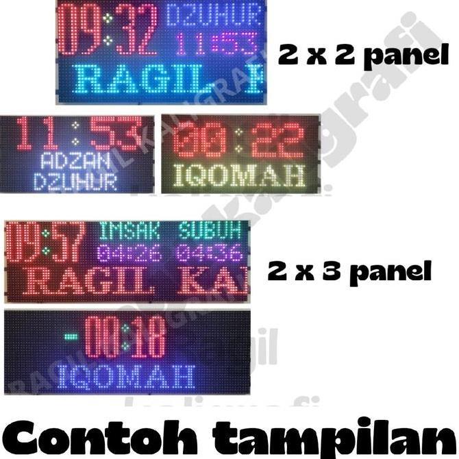 Controller jws p10 rgb scan 1/8S 2 baris - kontroler jws khalifah jws esp 2 baris kontroler jam wakt