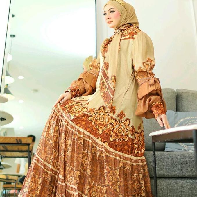 GAMIS JEVINA PART 2 YODIZEIN FULL SILKY PRINTING MUSLIM LEMBUT