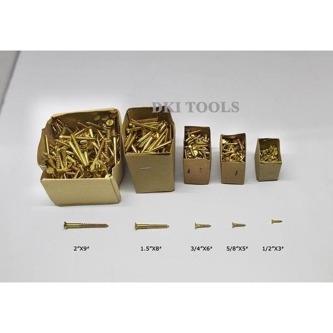 Sekrup Skrup Kuningan Kayu 1.5" Inch Brass Woodscrews