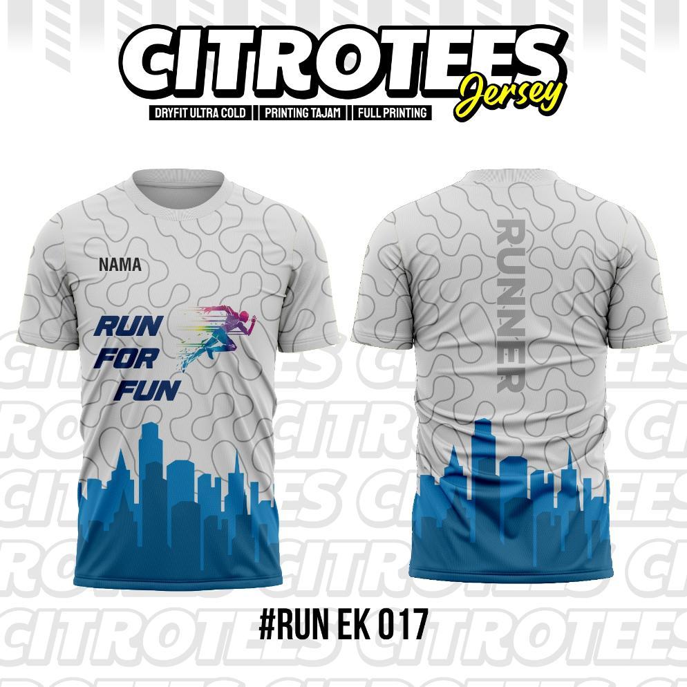 (Terbaru) Koas Jersey Lari " RUN FOR FUN " | FREE CUSTOM | FULL PRINTING (Terlaris)