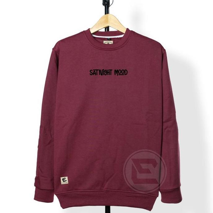 Erfolg Clothing Sweater Crewneck Pria Distro Lokal Branded Warna Burgandy Sweatshirt Cardigan Aesthe