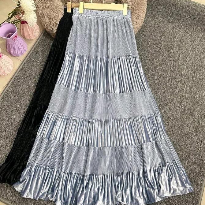 Rok SUSUN VELVET BELUDRU IMPORT  Lidi Cabang premium  / Rok susun beludru import