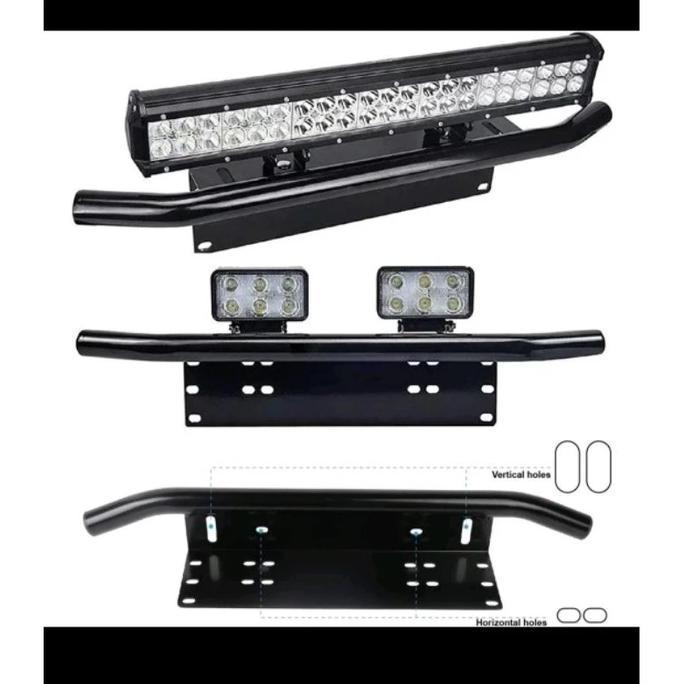 Breket Lampu Tembak LED Bar Mobil Dudukan Plat Nomor tanduk Breket Plat Nomor Sorot lampu sorot Mobi