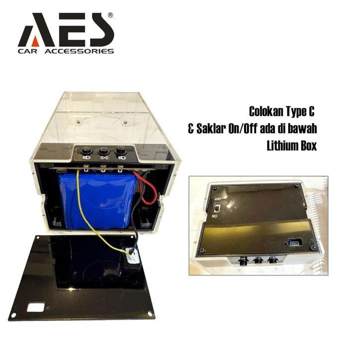 Stand Display Akrilik Mika Litthium Box Biled Charger Port C Bullaes