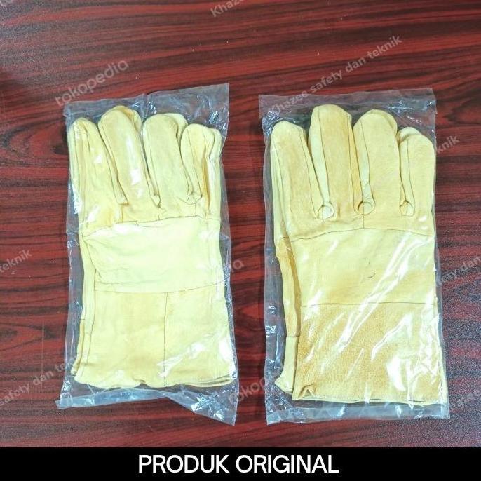 Ready Sarung tangan las argon KINGRINS / Sarung tangan kulit argon Kuning / sarung tangan las Argon 